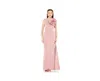 Amri Floral Applique Crepe Column Gown