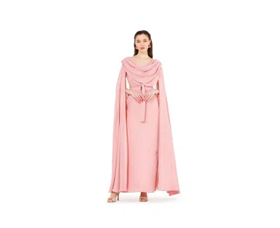 Amri Women's Cowl Neck Flare Sleeved A-line Gown