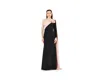 Amri Women's Single Shoulder Two Tone Gown With Floral Applique