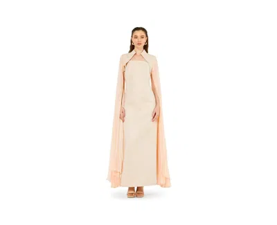 Amri Women's Strapless Column Dress With Detachable Cropped Cape Jacket