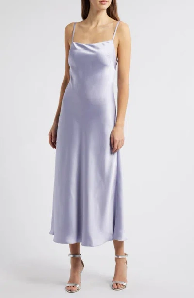 Amsale Andy Satin Midi Cocktail Dress In Lilac