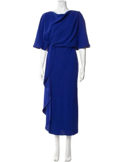 Pre-owned Amsale Asymmetrical Long Dress In Blue