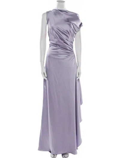 Pre-owned Amsale Asymmetrical Long Dress In Purple