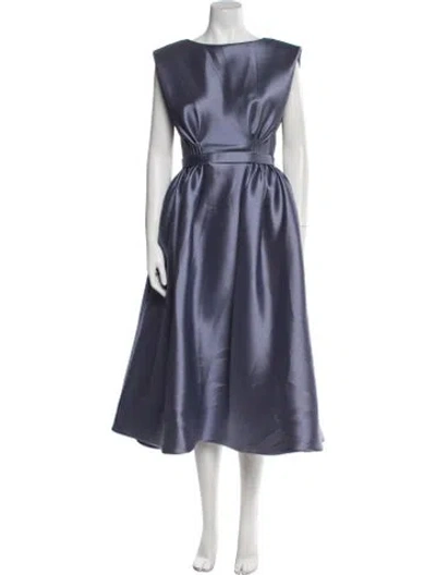 Pre-owned Amsale Bateau Neckline Long Dress In Purple