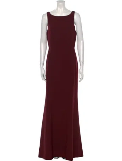 Pre-owned Amsale Bateau Neckline Long Dress W/ Tags In Burgundy