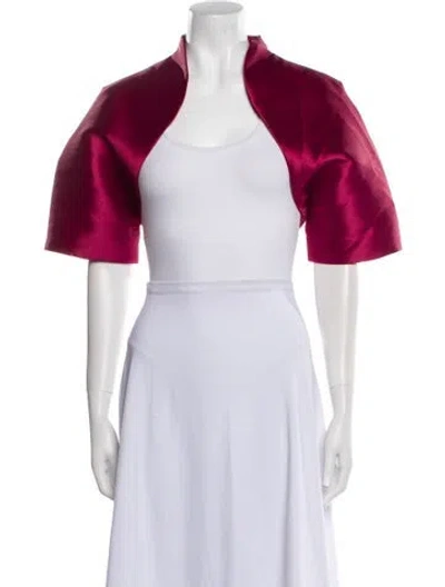 Pre-owned Amsale Bolero In Burgundy