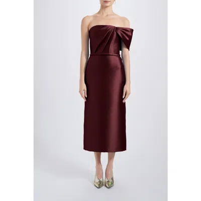 Amsale Bow Cocktail Dress In Green