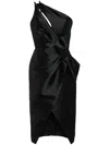 Amsale Mik One-shoulder Dress In Schwarz