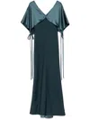 Amsale Cape Fluid Gown Dress In Green