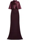 Amsale Cape Gown In Purple