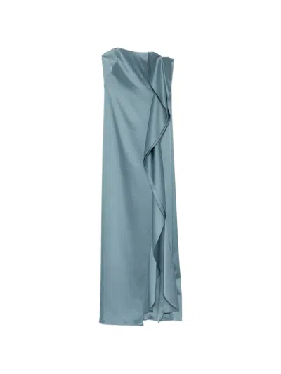 Amsale Cascade Maxi Dress In Blue