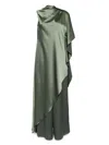 Amsale Drape Wide Leg Satin Jumpsuit
