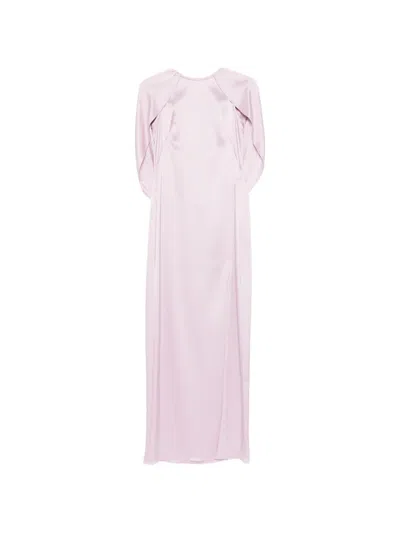 Amsale Column Cape Dress In Pink