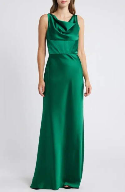Amsale Maxikleid Mit Drapiertem Ausschnitt In Emerald
