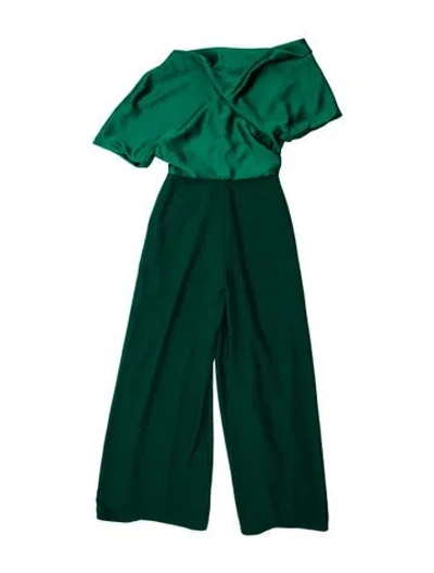 Pre-owned Amsale Cowl Neck Jumpsuit In Green