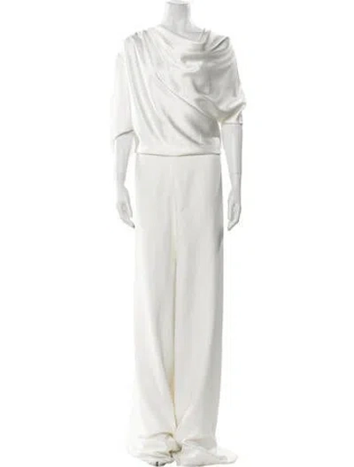 Pre-owned Amsale Cowl Neck Jumpsuit W/ Tags In Neutral