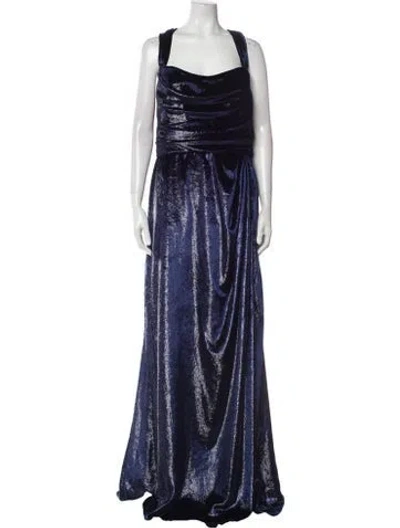 Pre-owned Amsale Cowl Neck Long Dress