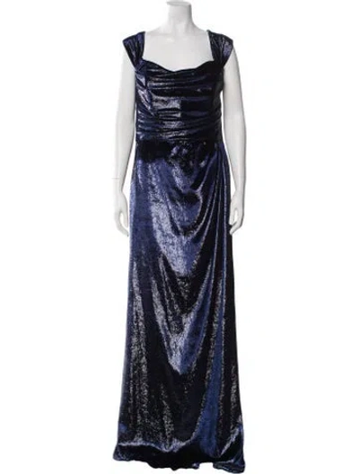 Pre-owned Amsale Cowl Neck Long Dress
