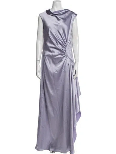 Pre-owned Amsale Cowl Neck Long Dress In Purple