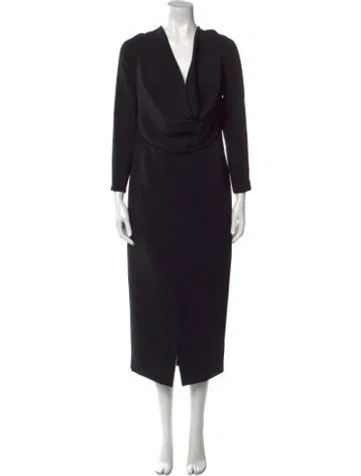 Pre-owned Amsale Cowl Neck Long Dress W/ Tags In Black
