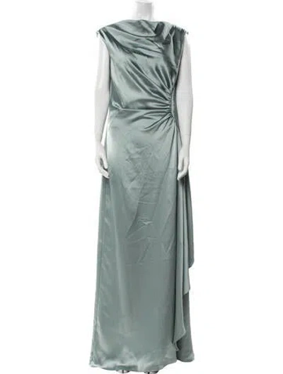 Pre-owned Amsale Cowl Neck Long Dress W/ Tags In Green