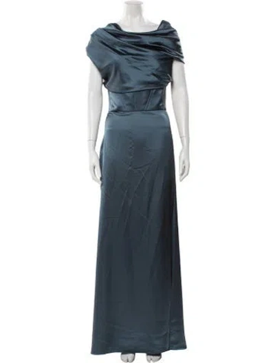 Pre-owned Amsale Cowl Neck Long Dress W/ Tags In Green