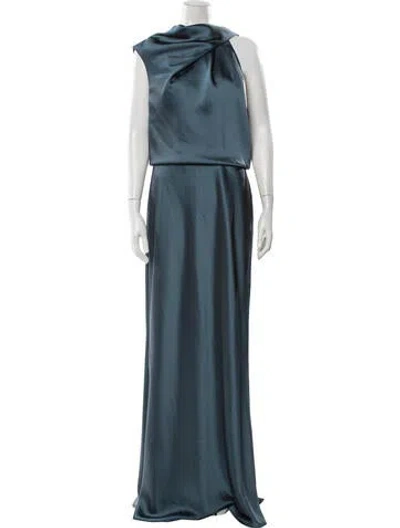 Pre-owned Amsale Cowl Neck Long Dress W/ Tags In Green