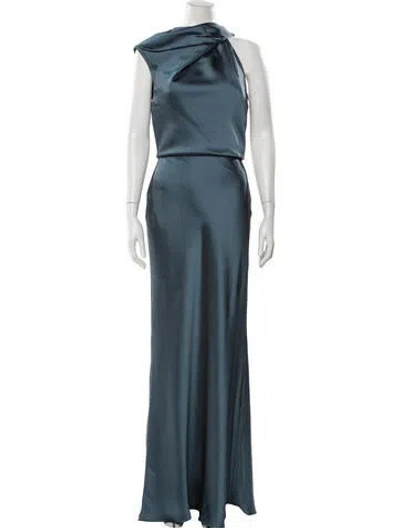 Pre-owned Amsale Cowl Neck Long Dress W/ Tags In Green