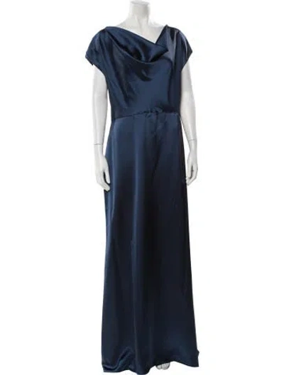 Pre-owned Amsale Cowl Neck Long Dress W/ Tags In Green