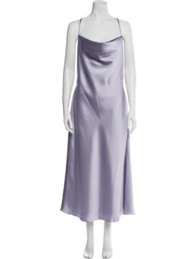 Pre-owned Amsale Cowl Neck Long Dress W/ Tags In Purple