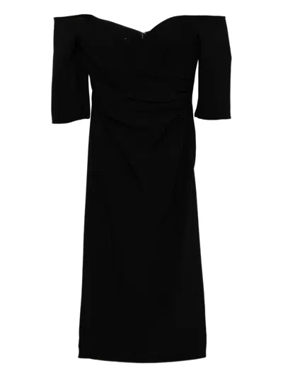 Amsale Crepe Dress In Black