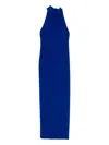 Amsale Halter Tie Back Gown In Blue