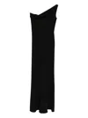 Amsale Crepe One-shoulder Gown In Black