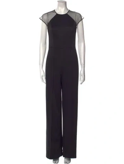 Pre-owned Amsale Crew Neck Jumpsuit In Black