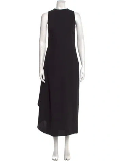 Pre-owned Amsale Crew Neck Long Dress In Black