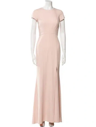 Pre-owned Amsale Crew Neck Long Dress In Pink