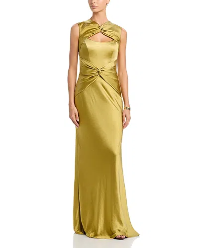 Amsale Cutout Gown In Yellow