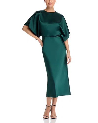Amsale Dolman Sleeve Dress In Hunter
