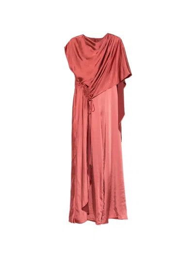 Amsale Draped Maxi Dress In Nude