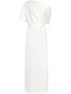 Amsale Draped Wide-leg Jumpsuit In White
