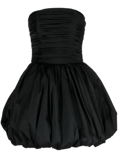 Amsale Dropped Waist Mini Dress In Schwarz