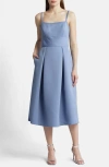 AMSALE FAILLE COCKTAIL MIDI DRESS