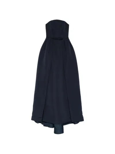 Amsale Faille Overskirt Gown In Black