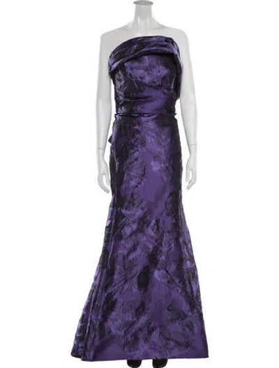 Pre-owned Amsale Floral Print Long Dress