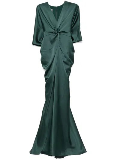 Amsale Fluid Draped-sleeve Dress In Green | ModeSens