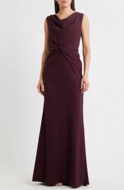 AMSALE AMSALE GATHERED WAIST CREPE GOWN