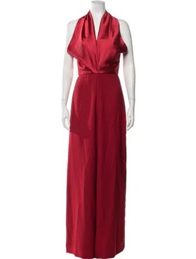 Pre-owned Amsale Halterneck Jumpsuit In Orange