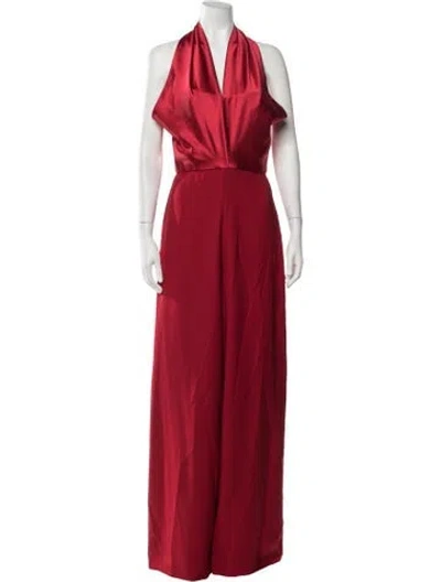 Pre-owned Amsale Halterneck Jumpsuit In Pink