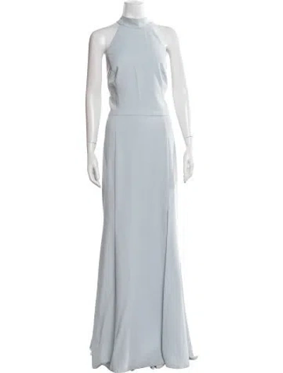 Pre-owned Amsale Halterneck Long Dress In Blue