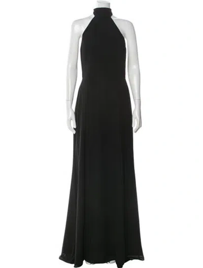 Pre-owned Amsale Halterneck Long Dress In Green